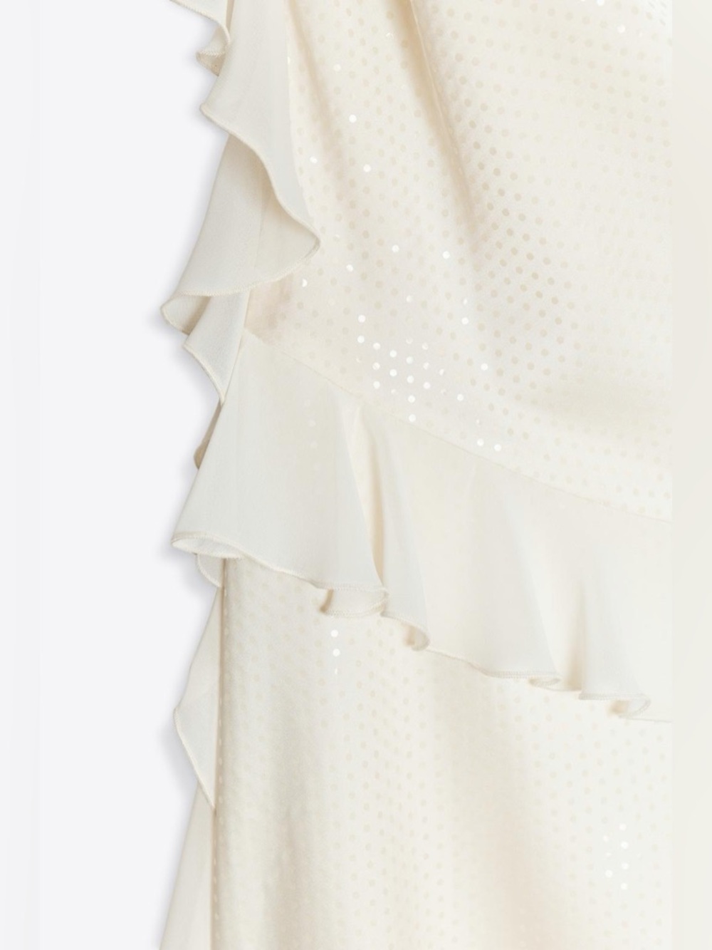 Zara Cream Ruffled Mini Dress - Picture 7 of 9